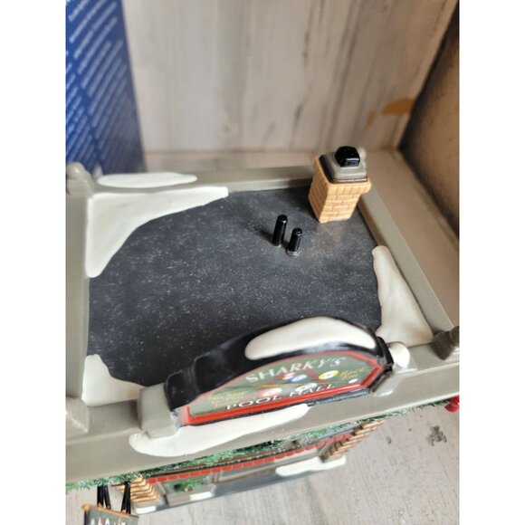 Dept 56 55614 Sharky's pool hall tournament RARE snow village accessory - Picture 3 of 10